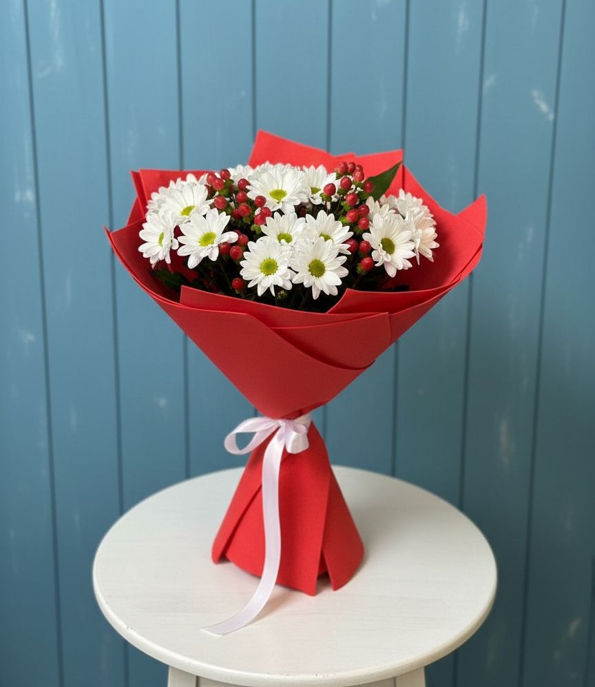 Букет цветов из: Хризантемы в Павлово Ленинградской области