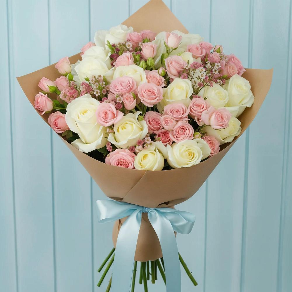 Букет цветов из: Розы в Павлово Ленинградской области