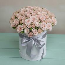 Цветочная композиция из Розы в шляпной коробке в Павлово Ленинградской области