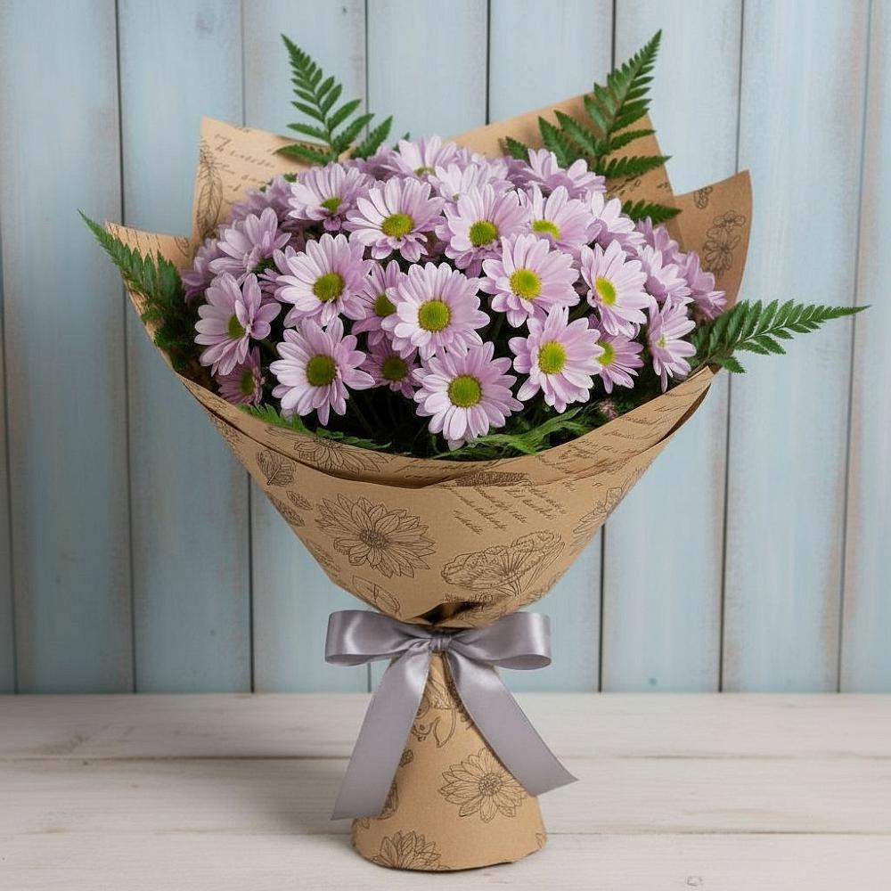 Букет цветов из: Хризантемы в Павлово Ленинградской области
