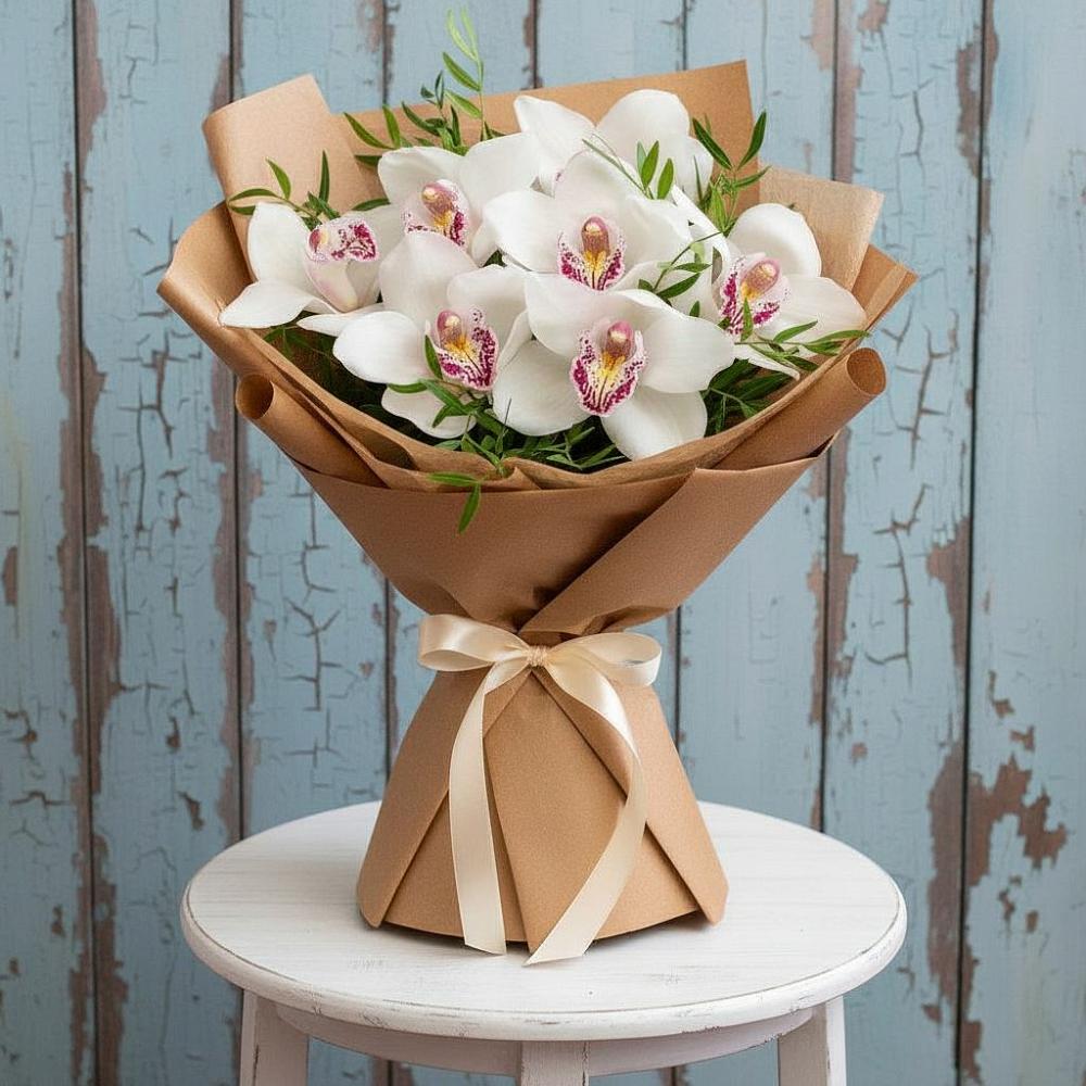 Букет цветов из: Орхидеи и Розы в Павлово Ленинградской области