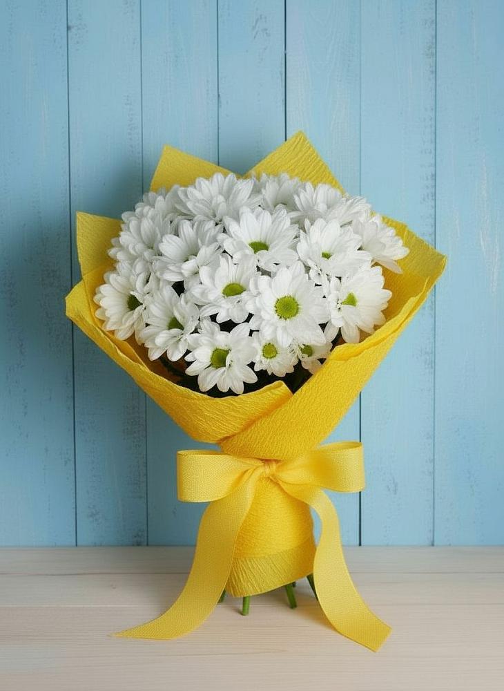 Букет цветов из: Хризантемы в Павлово Ленинградской области