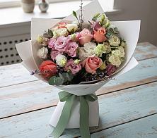 Букет цветов из:  Розы, Лизиантусы и Гвоздики #REPLACE_PRED# Павлово Ленинградской области