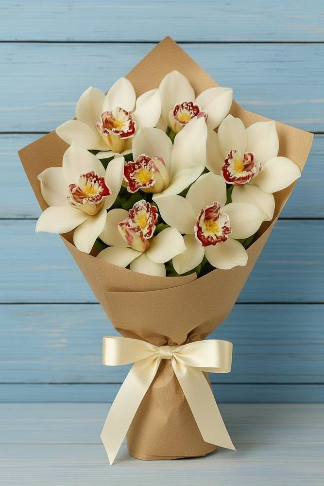 Букет цветов из: Орхидеи и Розы в Павлово Ленинградской области